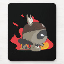 Cute pirate raccoon cartoon character mousepad