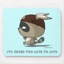 Cute pirate raccoon funny cartoon anime mousepad