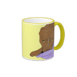 Cute Pit Bull in a Blanket - Line Art Portrait Coffee Mug