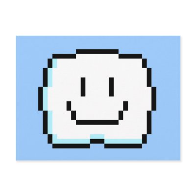Cute Pixel Cloud Post Cards by pixelfun