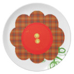 Cute plaid flower plates