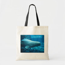 Cute Playful Beluga Whale In Aquarium At Georgia Canvas Bags