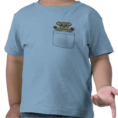 Cute Pocket Teddy Bear - Light T-shirt by JKLDesigns