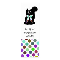 Cute Polka Dot Black Kitty Cat Bookmark business cards