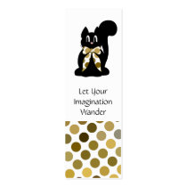 Cute Polka Dot Black Kitty Cat Bookmark business cards