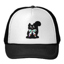 Cute Polka Dot Black Kitty Cat Hat