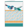 Cute Polka Dot Blue Bird Modern Design Cards