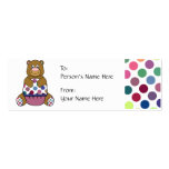 Cute Polka Dot Brown Birthday Bear Gift Tag Business Card Templates