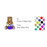 Cute Polka Dot Brown Birthday Bear Gift Tag Business Card Templates