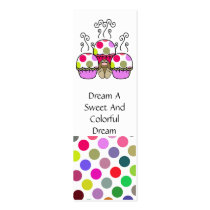 Cute Polka Dot Cupcake Monster Bookmark business cards
