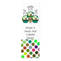 Cute Polka Dot Cupcake Monster Bookmark business cards