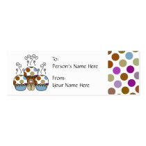 Cute Polka Dot Cupcake Monster Gift Tag business cards