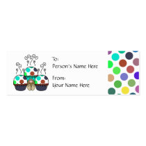 Cute Polka Dot Cupcake Monster Gift Tag business cards