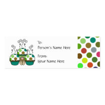Cute Polka Dot Cupcake Monster Gift Tag business cards