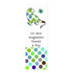 Cute Polka Dot Dinosaur Bookmark Business Card Template