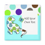 Cute Polka Dot Dinosaur Customizable Magnet