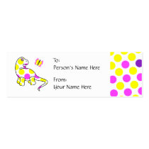 Cute Polka Dot Dinosaur Gift Tag business cards