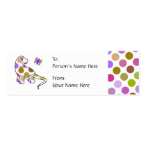 Cute Polka Dot Dinosaur Gift Tag business cards