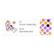 Cute Polka Dot Dinosaur Gift Tag business cards