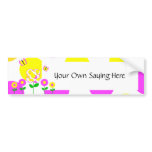 Cute Polka Dot Flowers Bumper Sticker