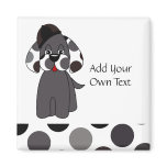 Cute Polka Dot Puppy Dog Customizable Magnet