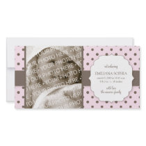 Cute Polka Dots Birth Announcement Photo Card
