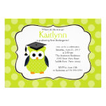 Cute Polka dots Grad Owl Girl Boy Graduation invitations