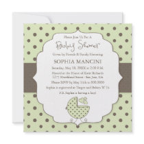 Cute Polka Dots Modern Baby Shower Invitation