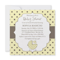 Cute Polka Dots Modern Baby Shower Invitation