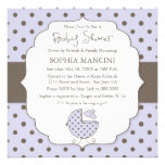 Cute Polka Dots Modern Baby Shower Invitation