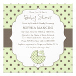 Cute Polka Dots Modern Baby Shower Invitation