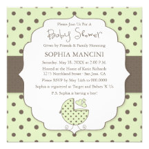 Cute Polka Dots Modern Baby Shower Invitation