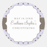 Cute Polka Dots Modern Christening Sticker