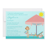 Cute pool party girl's birthday party invitation