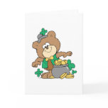 cute pot of gold irish st paddy boy teddy bear greeting cards