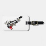 Cute Prankish Cartoon Zebra Luggage Tag luggage tags