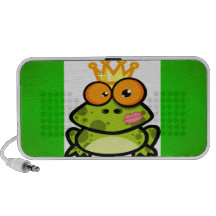 Cute Princess Frog with Golden Crown Speakers