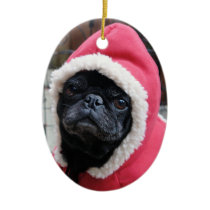 Cute Pug Christmas Ornament #3