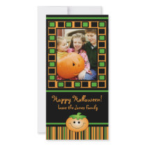 Cute Pumpkin Halloween Photo Card