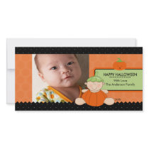Cute Pumpkin Kids Halloween Photo Card