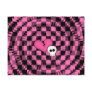Cute punk hot pink and black heart and skull postcards