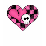 Cute punk hot pink and black heart and skull t-shirts
