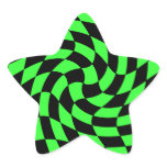 Cute punk neon green and black star stickers