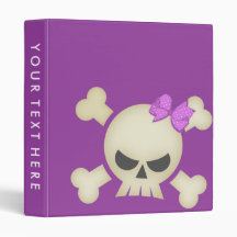 Cute Punk Skull & Bow (purple) Binder