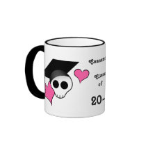 Cute punk skull graduation