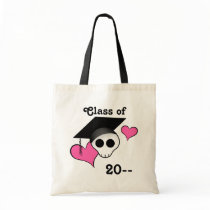 Cute punk skull graduation canvas bag