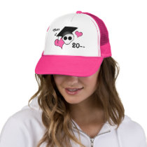 Cute punk skull graduation trucker hat
