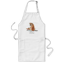 Cute puppy and teddy realist dog art apron