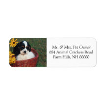 Cute Puppy Basket Return Address Mail Stickers Custom Return Address Labels