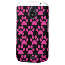 Cute Puppy Dog Paw Prints Hot Pink Black Galaxy Nexus Case